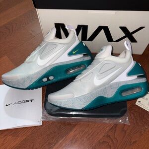 Nike Adapt Auto Max in Teal, White, and Yellow